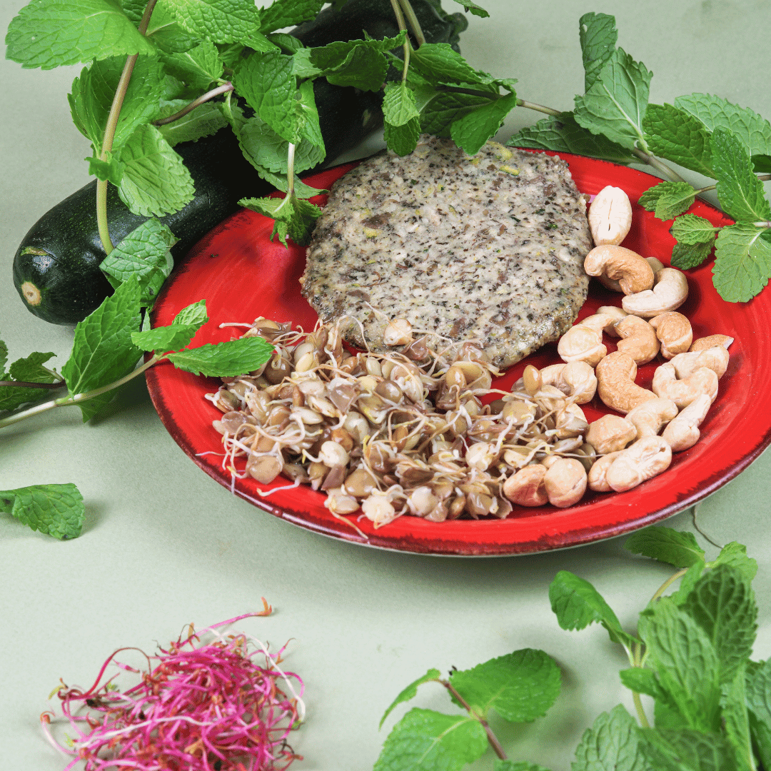 Burger di lenticchie, zucchine e girasole